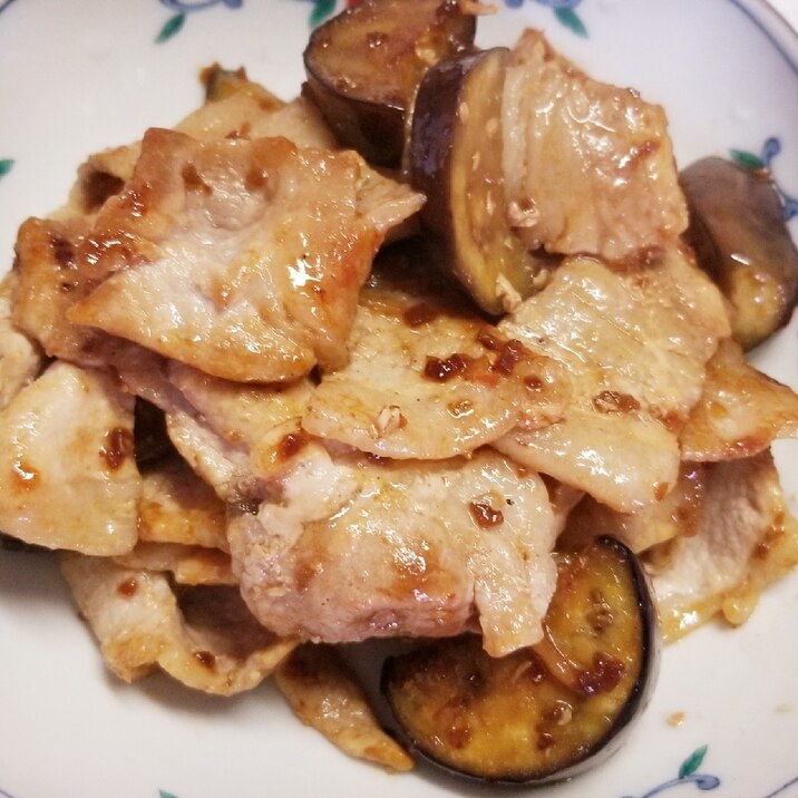鰹節で旨味アップ★豚バラ肉と茄子の生姜焼き
